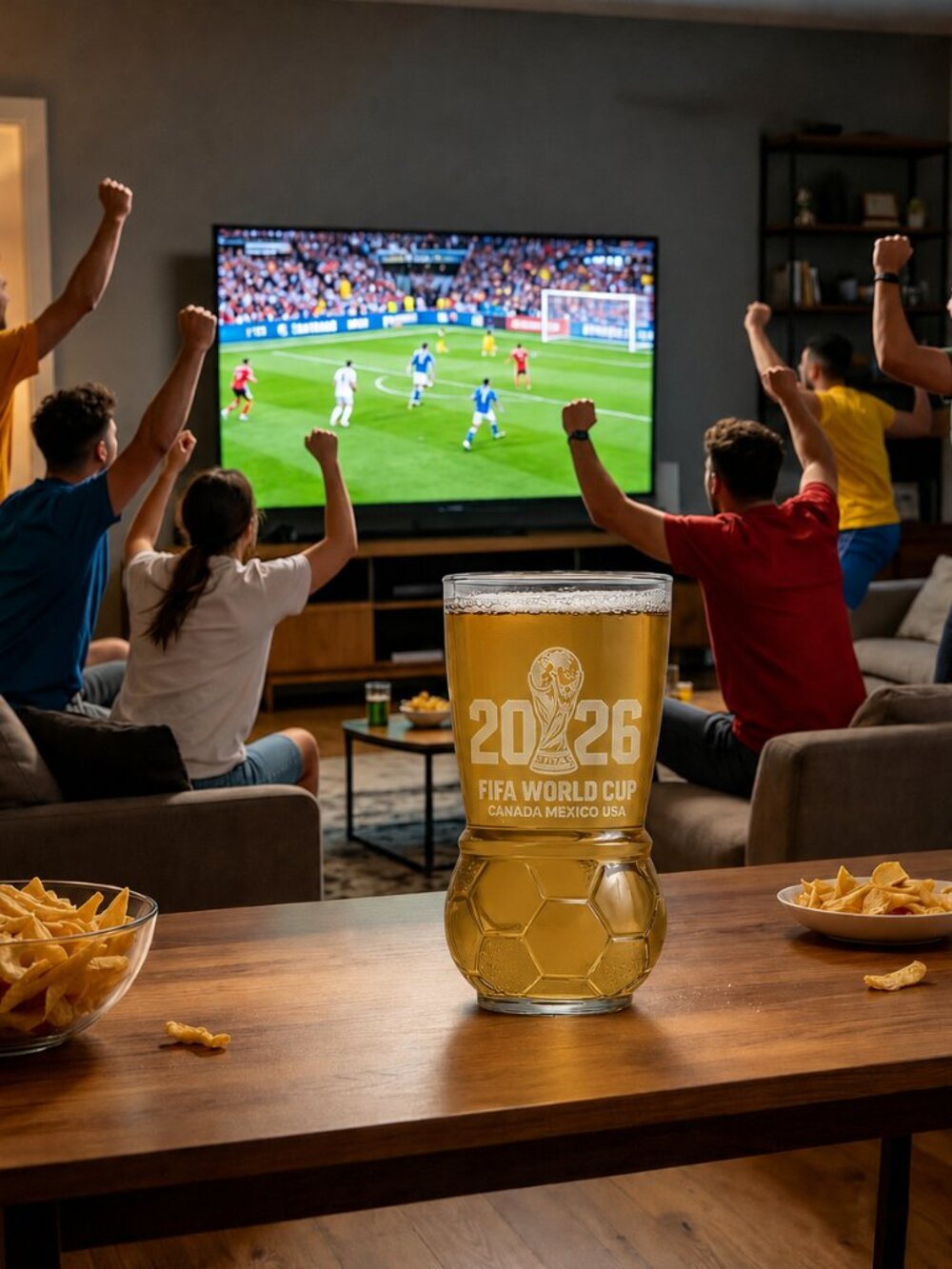 FIFA World Cup 2026 Etched Beer Glass and Beer Mug with Trophy Design